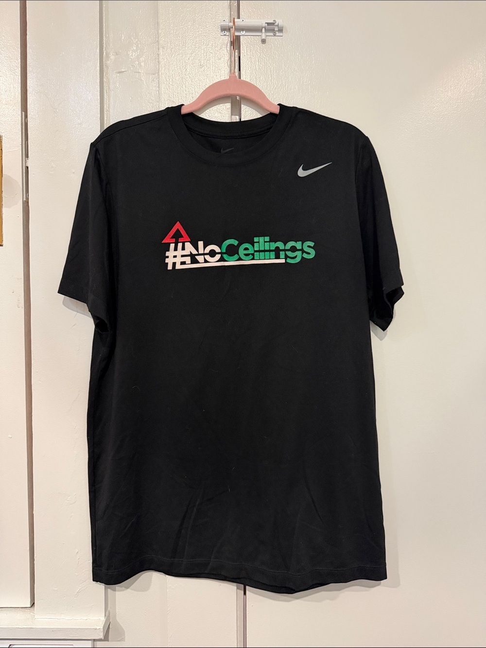 Nike Black Short-Sleeve Tee with Red, Green & White Graphic